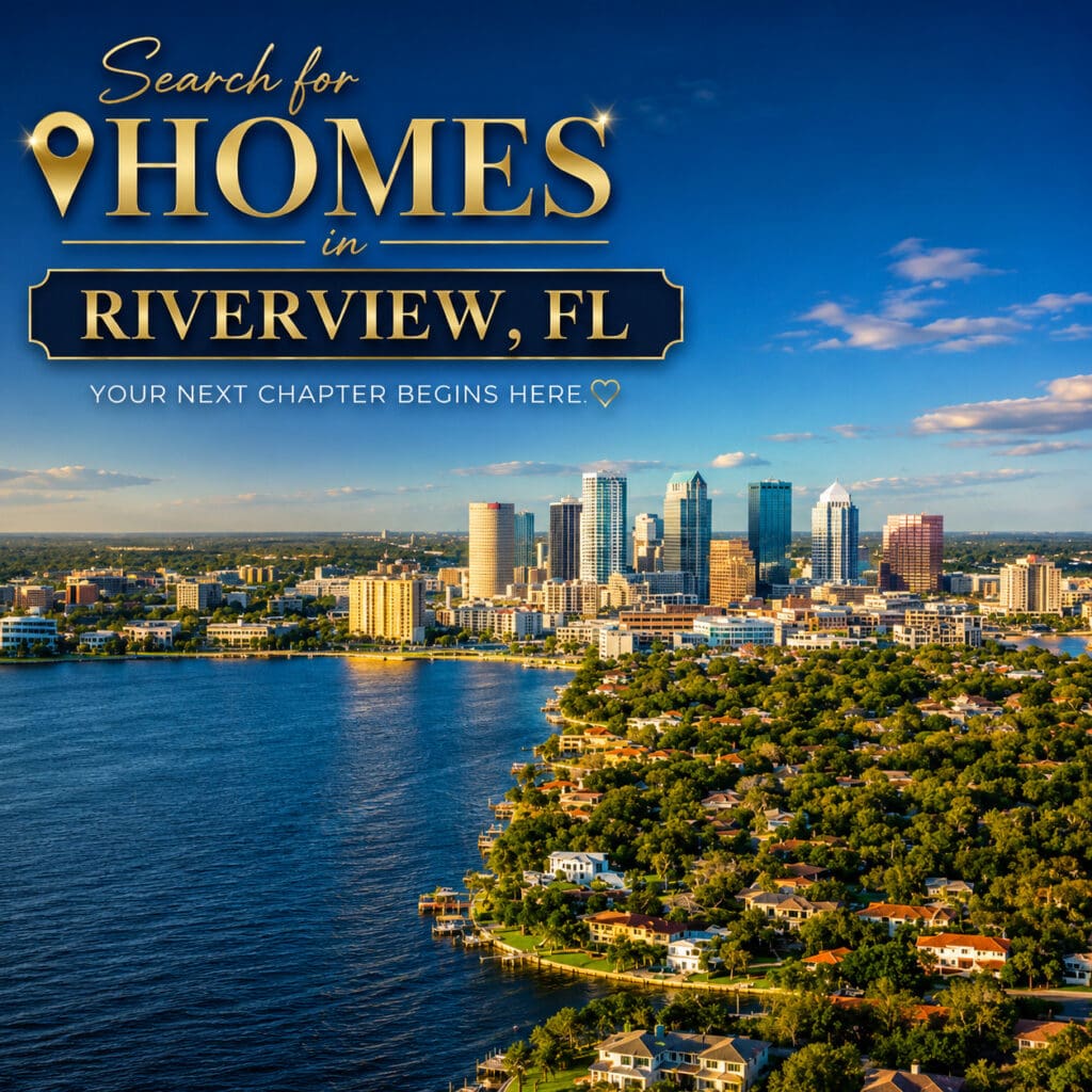 Aerial view of waterfront homes in Riverview, FL near Tampa Bay – Elena Esquen Relocation Specialist